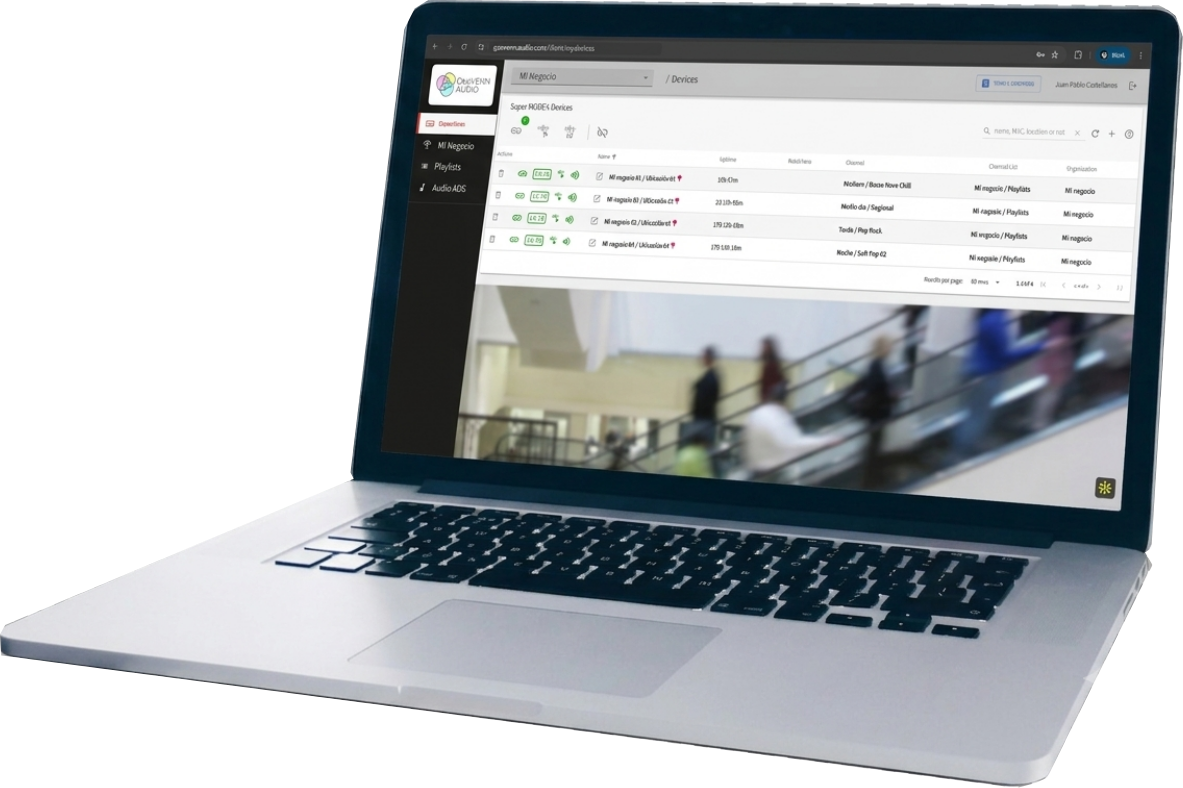 Plataforma web GeoVENN en laptop
